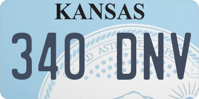 KS license plate 340DNV