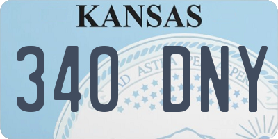 KS license plate 340DNY