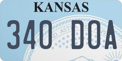KS license plate 340DOA