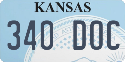 KS license plate 340DOC