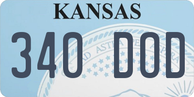KS license plate 340DOD