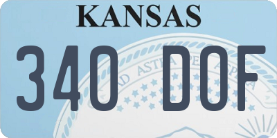 KS license plate 340DOF