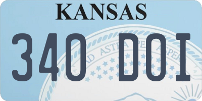 KS license plate 340DOI