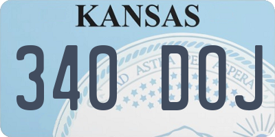 KS license plate 340DOJ