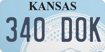 KS license plate 340DOK