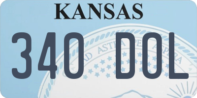 KS license plate 340DOL