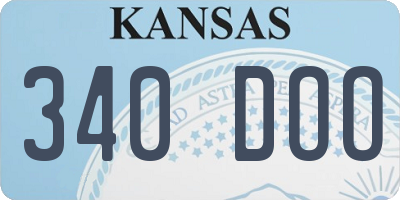 KS license plate 340DOO