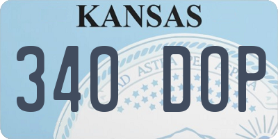 KS license plate 340DOP