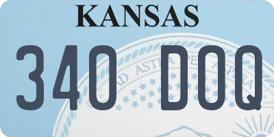 KS license plate 340DOQ