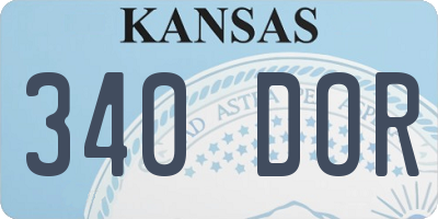 KS license plate 340DOR