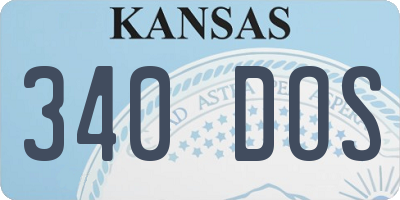 KS license plate 340DOS