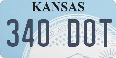 KS license plate 340DOT