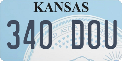 KS license plate 340DOU