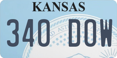 KS license plate 340DOW