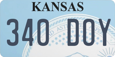 KS license plate 340DOY