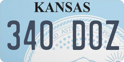 KS license plate 340DOZ