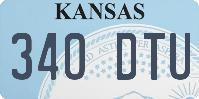 KS license plate 340DTU