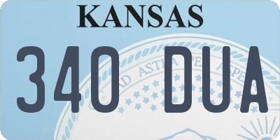 KS license plate 340DUA