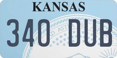 KS license plate 340DUB
