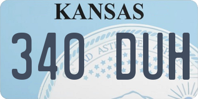 KS license plate 340DUH
