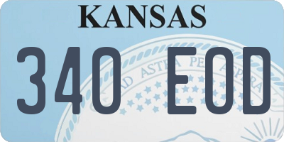 KS license plate 340EOD