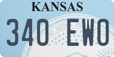 KS license plate 340EWO