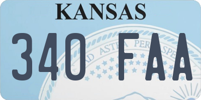 KS license plate 340FAA