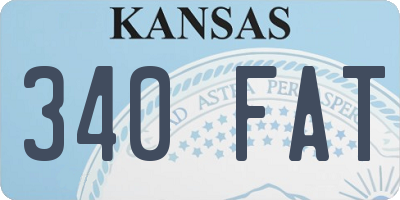 KS license plate 340FAT