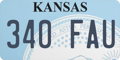 KS license plate 340FAU
