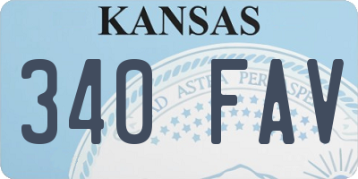 KS license plate 340FAV