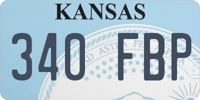 KS license plate 340FBP