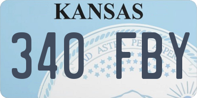 KS license plate 340FBY
