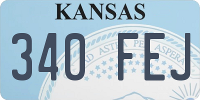 KS license plate 340FEJ