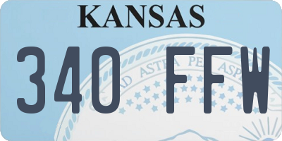 KS license plate 340FFW