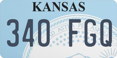KS license plate 340FGQ