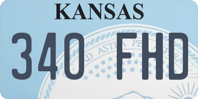 KS license plate 340FHD