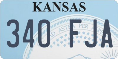 KS license plate 340FJA