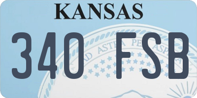 KS license plate 340FSB