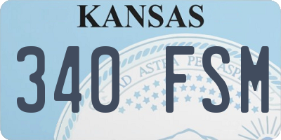 KS license plate 340FSM