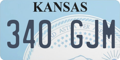 KS license plate 340GJM
