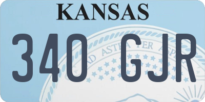 KS license plate 340GJR