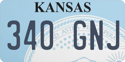KS license plate 340GNJ