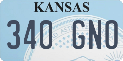 KS license plate 340GNO