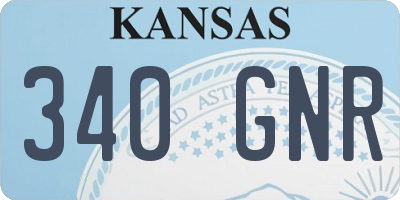 KS license plate 340GNR