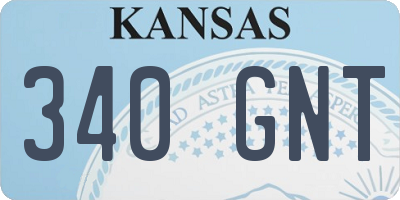 KS license plate 340GNT