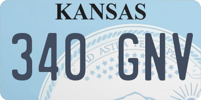 KS license plate 340GNV