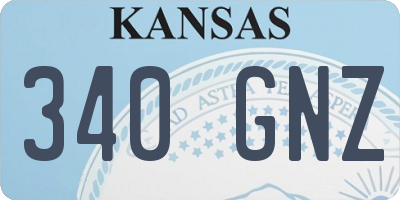 KS license plate 340GNZ