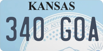 KS license plate 340GOA