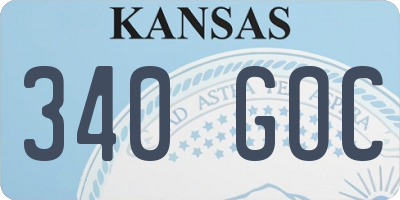 KS license plate 340GOC
