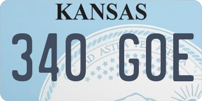 KS license plate 340GOE